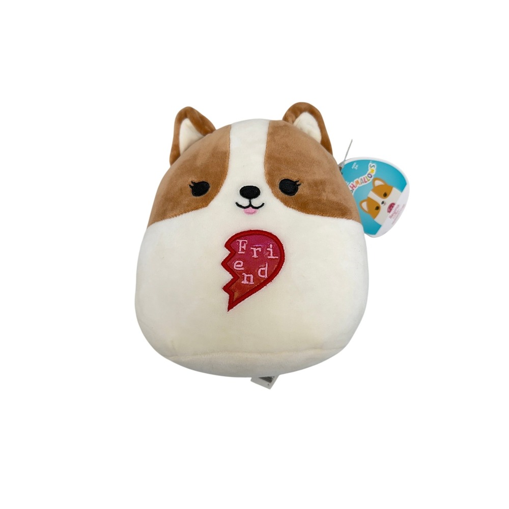 Squishmallows 7.5 Inch Regina the Corgi Dog Valentine Friend Plush